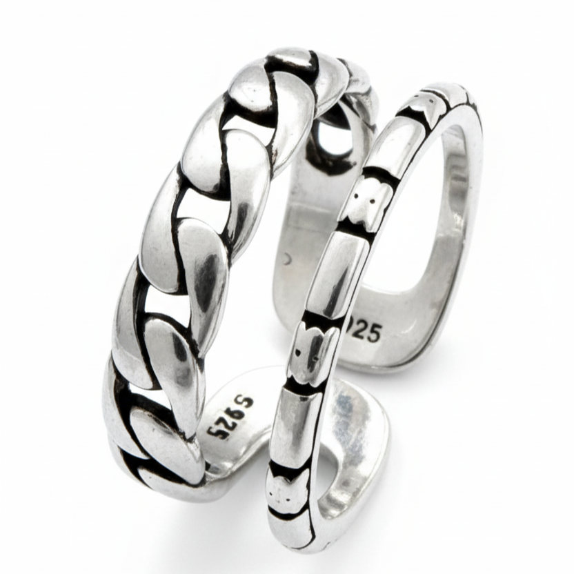 AARVO 925 Silver Twist Ring- RNG1010