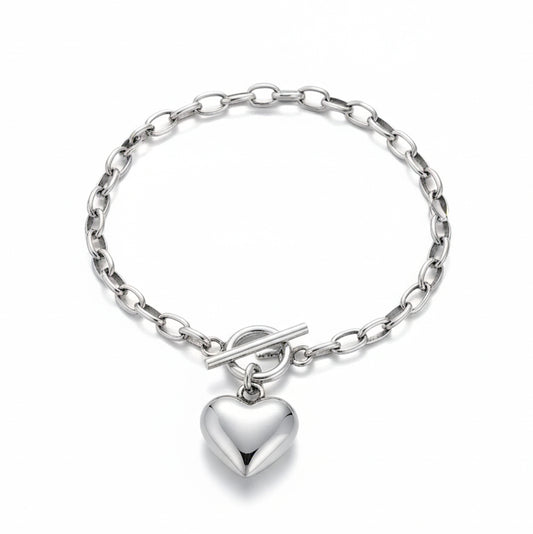 AARVO Sterling Silver Heartbeat Bracelet-BRL1006