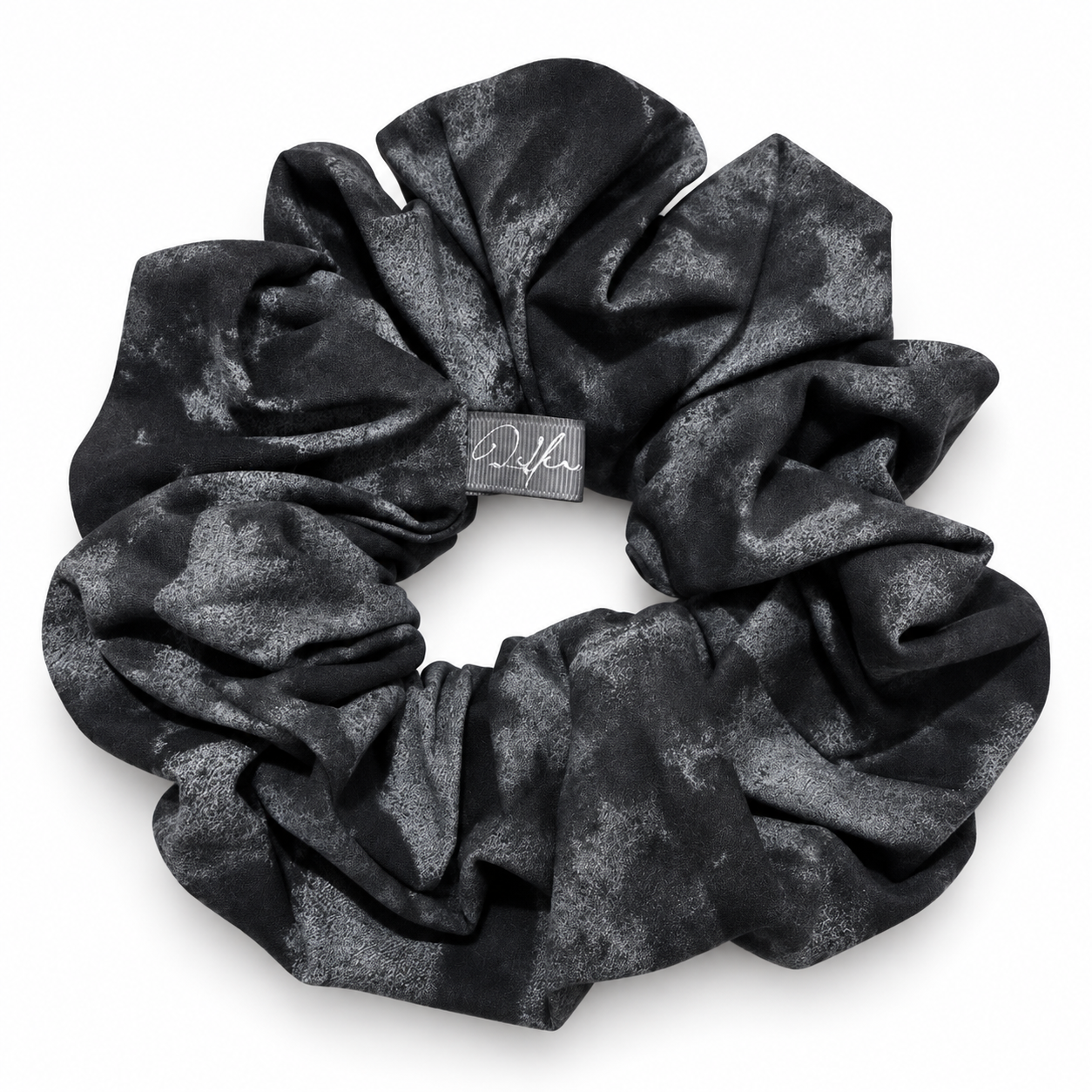The Ash — Charcoal Marbled Scrunchie, Extra Large — HAR1004
