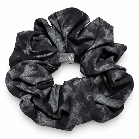 The Ash — Charcoal Marbled Scrunchie, Extra Large — HAR1004