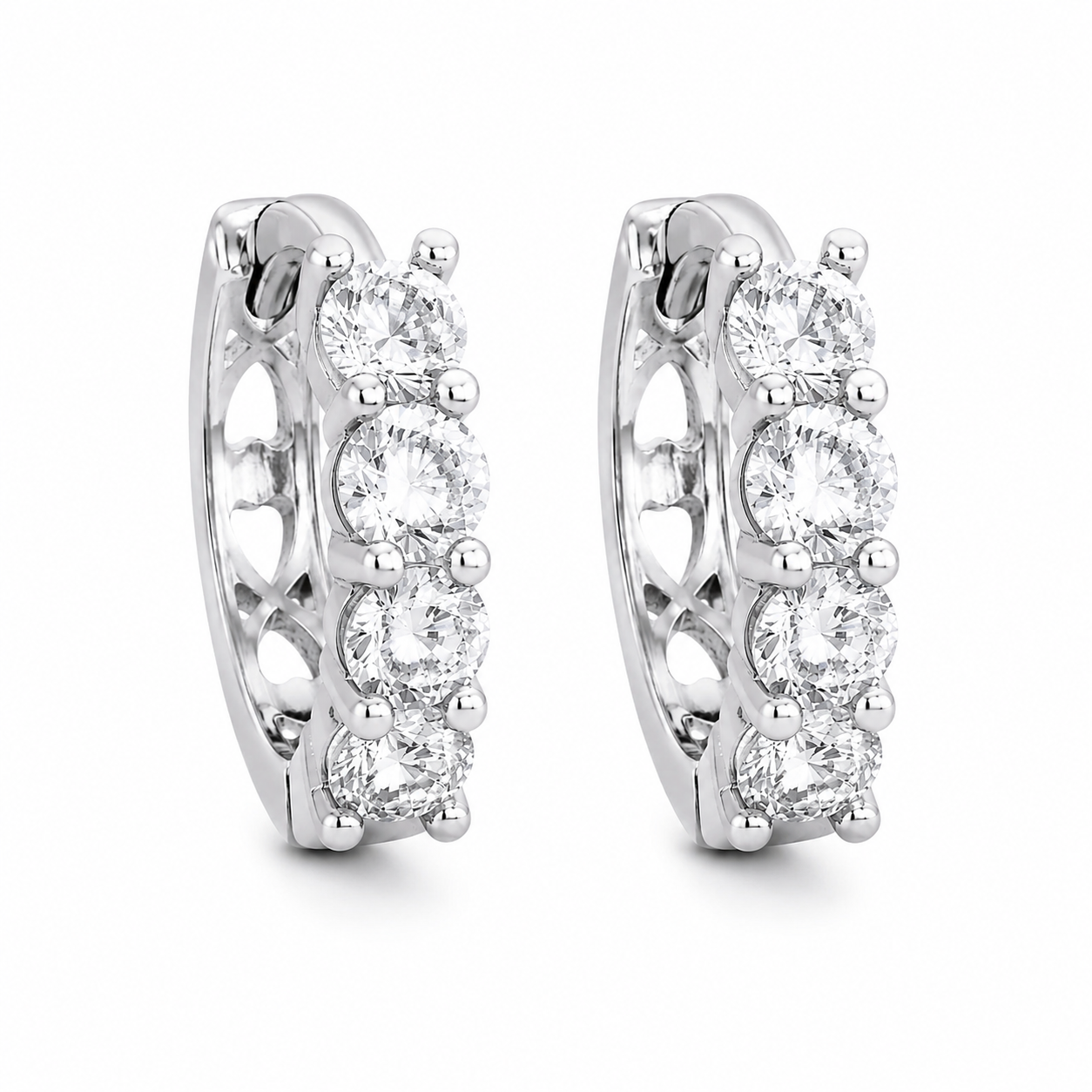 AARVO Diamanté Eternity Hoop Earrings - ERN1011