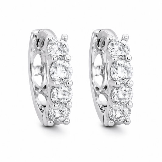 AARVO Diamanté Eternity Hoop Earrings - ERN1011
