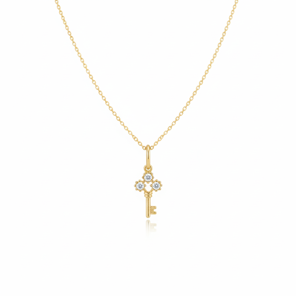 AARVO Glimmering Key of Grace Necklace - NKL1008