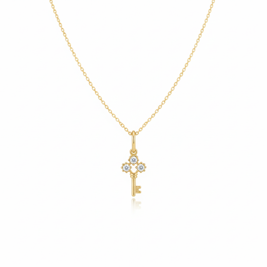 AARVO Glimmering Key of Grace Necklace - NKL1008