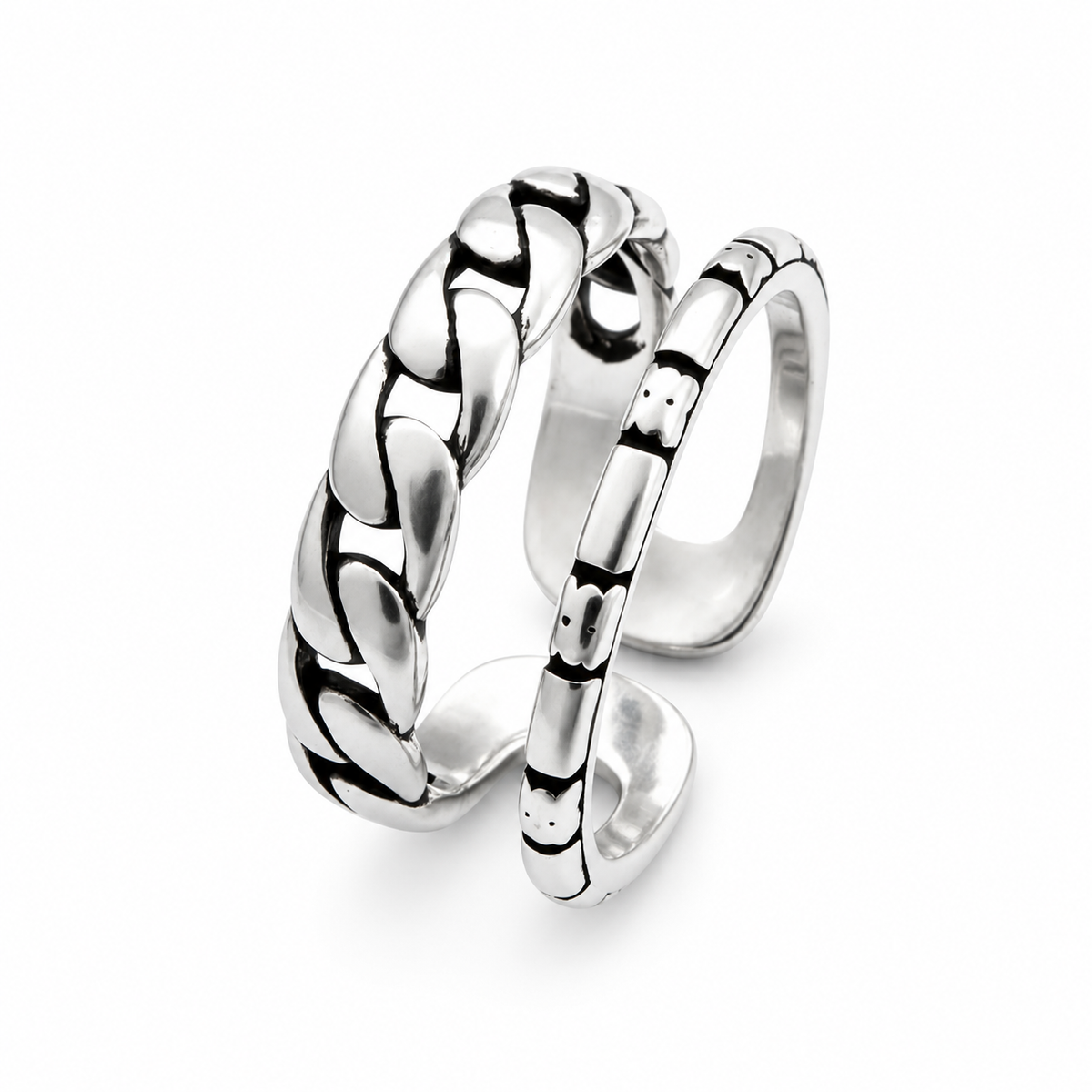 AARVO 925 Silver Twist Ring- RNG1010