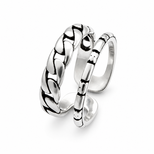 AARVO 925 Silver Twist Ring- RNG1010