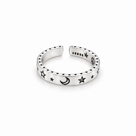 AARVO Moonlit Wishes Sterling Silver Ring - RNG1011