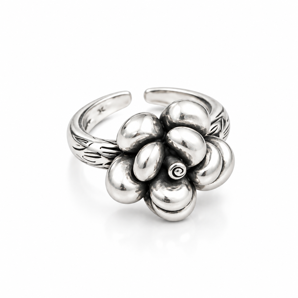 AARVO Wild Bloom Thai Silver Statement Ring- RNG1017