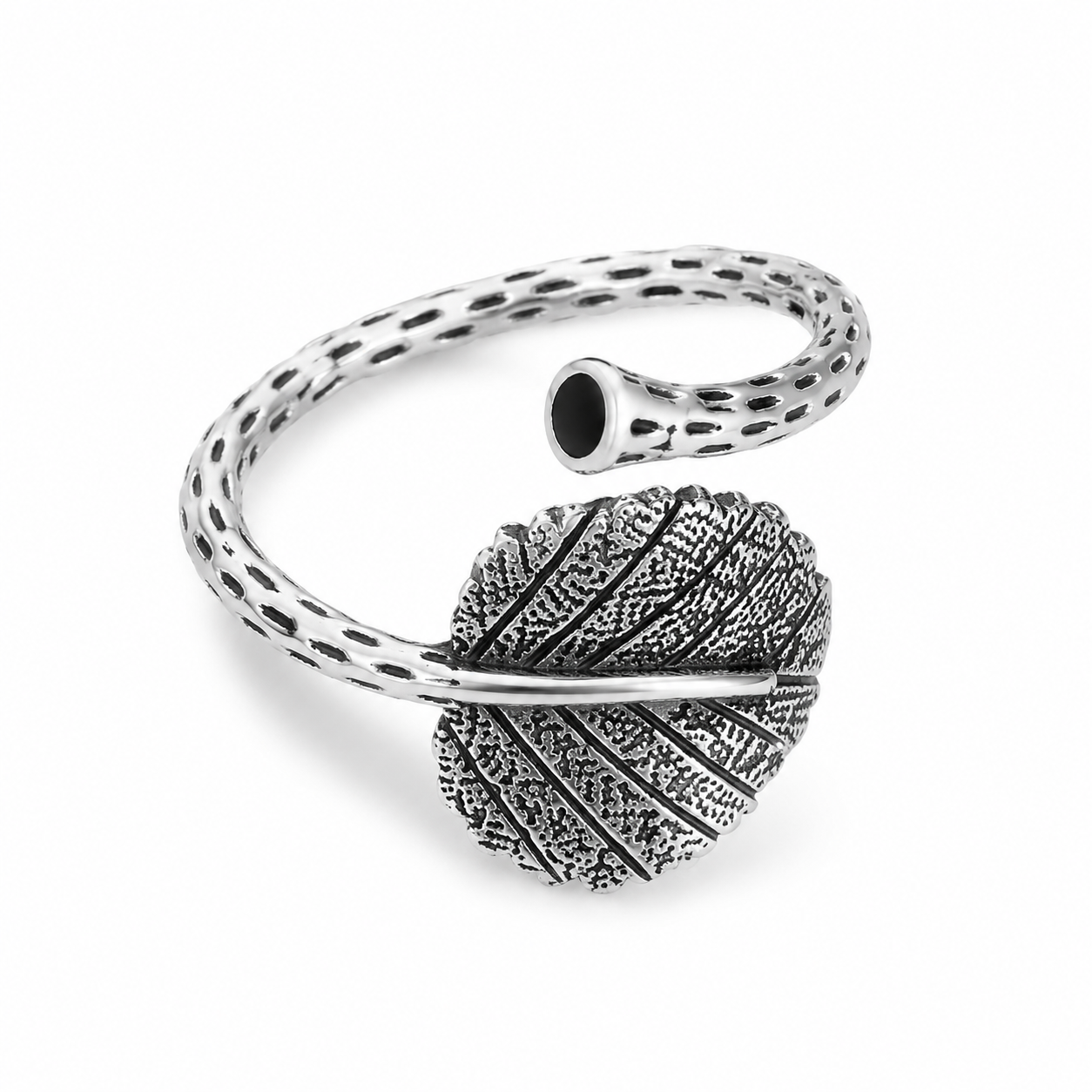 AARVO Stylish Silver Leaf Ring - RNG1007
