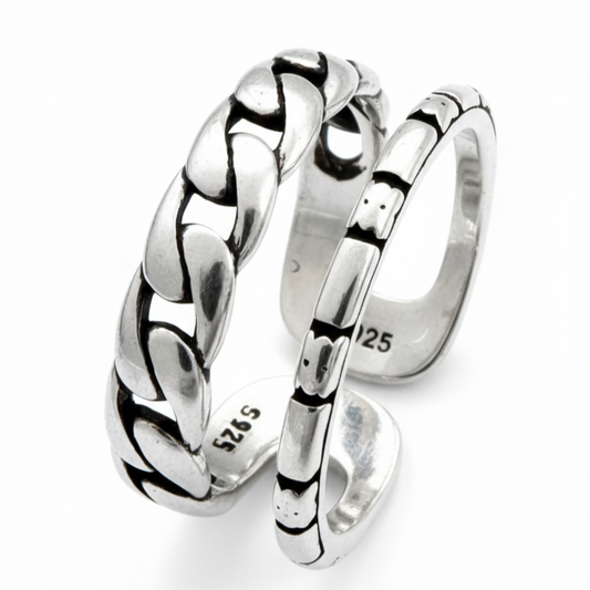 AARVO 925 Silver Twist Ring- RNG1010