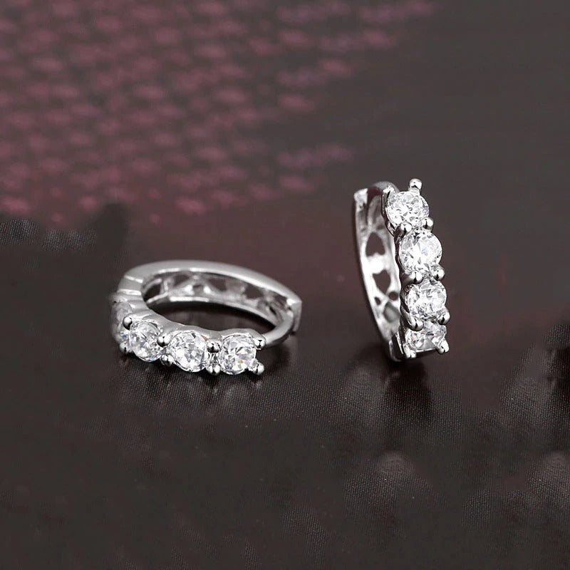 AARVO Diamanté Eternity Hoop Earrings - ERN1011